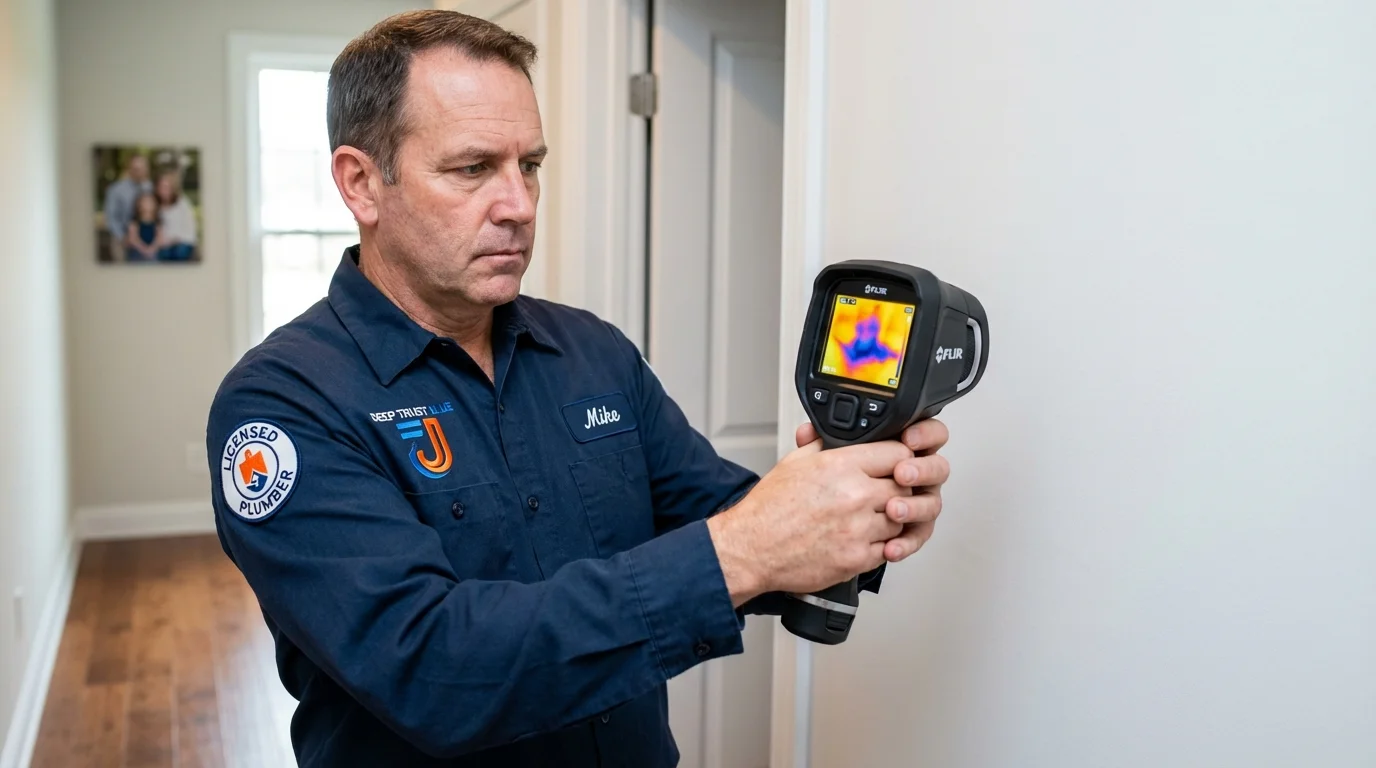 Thermal imaging leak detection by Johns Plumbing LLC in Plattsburg
